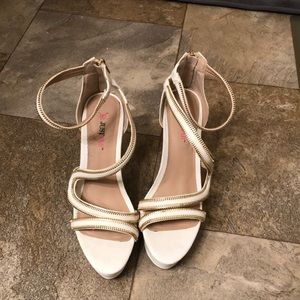 Just fab white straps heals.